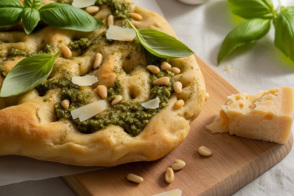 Focaccia al pesto genovese