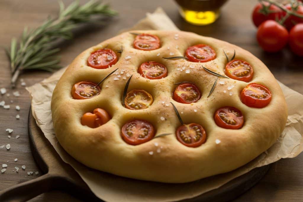 Focaccia aux tomates cerises