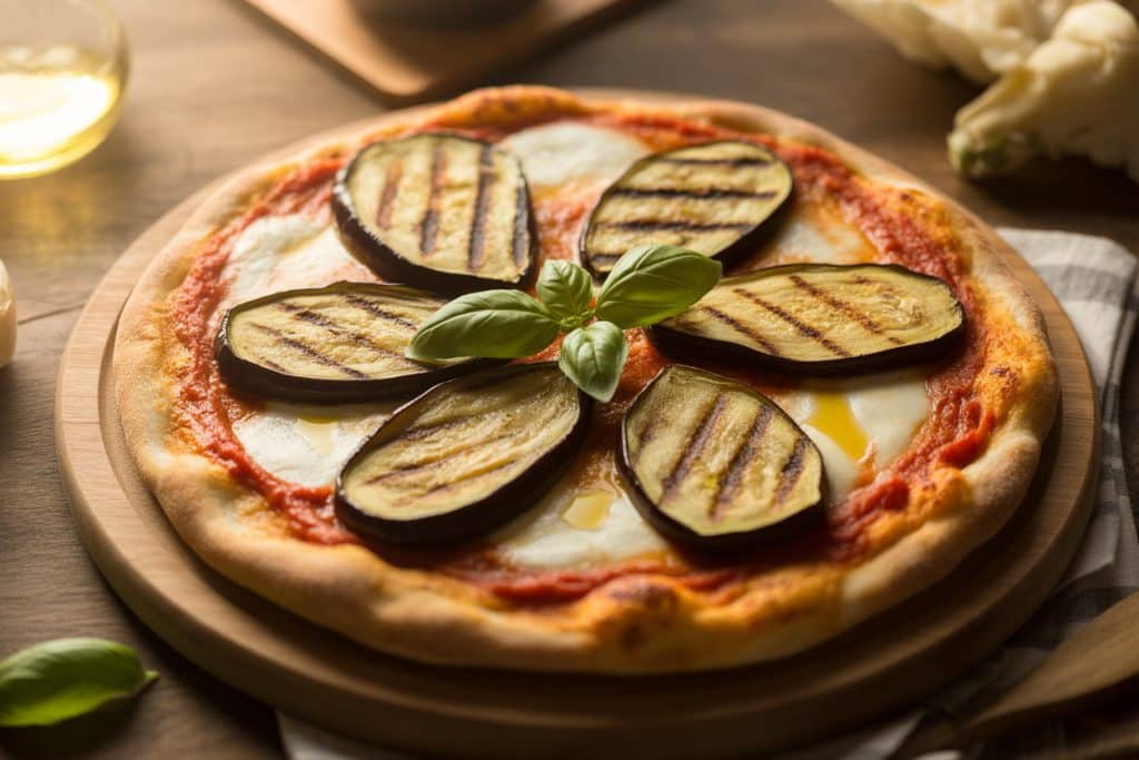 Pizza aux aubergines grillées