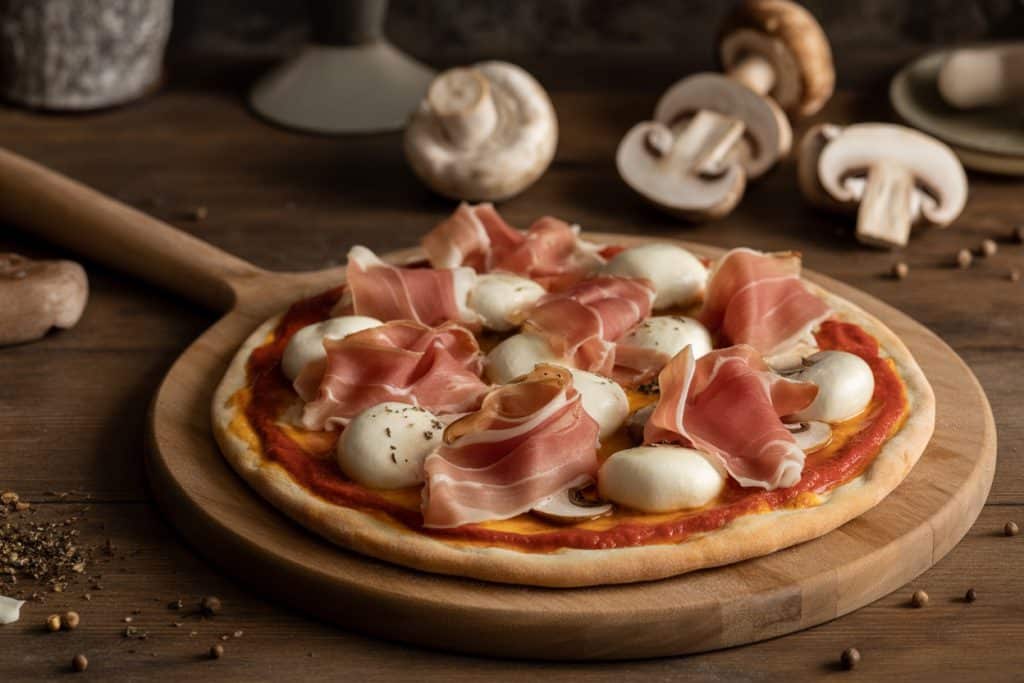 Pizza prosciutto e funghi