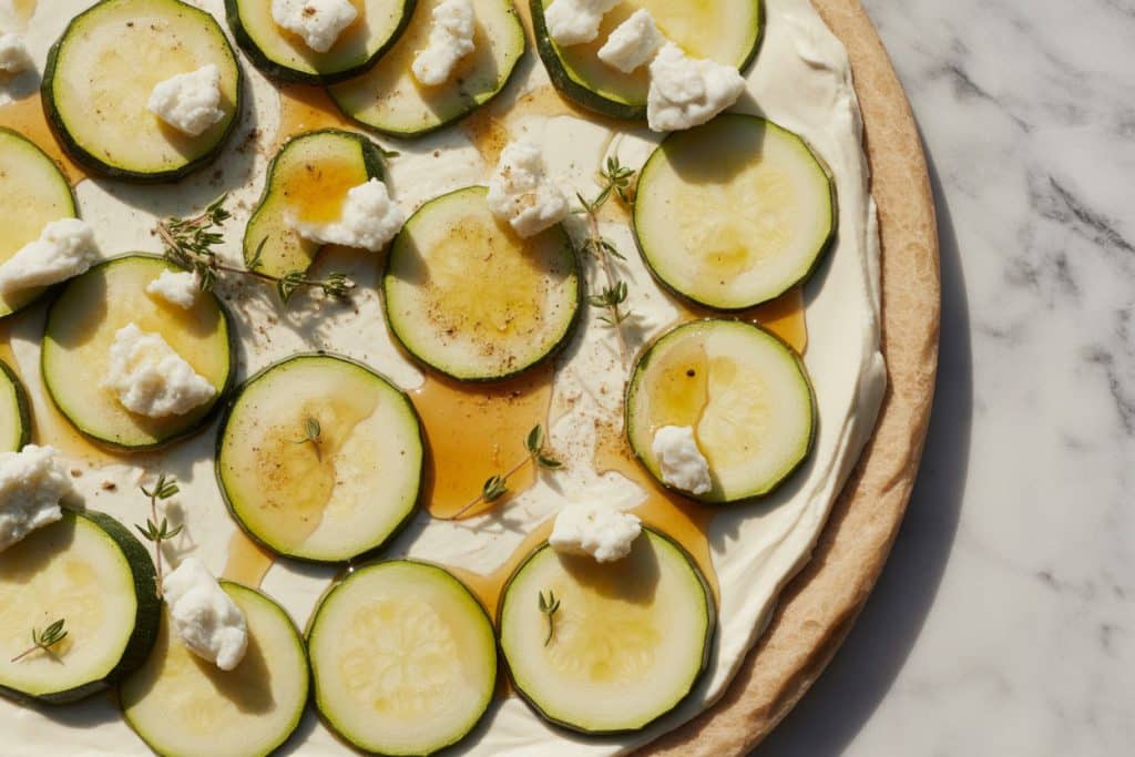 Pizza aux courgettes et chèvre