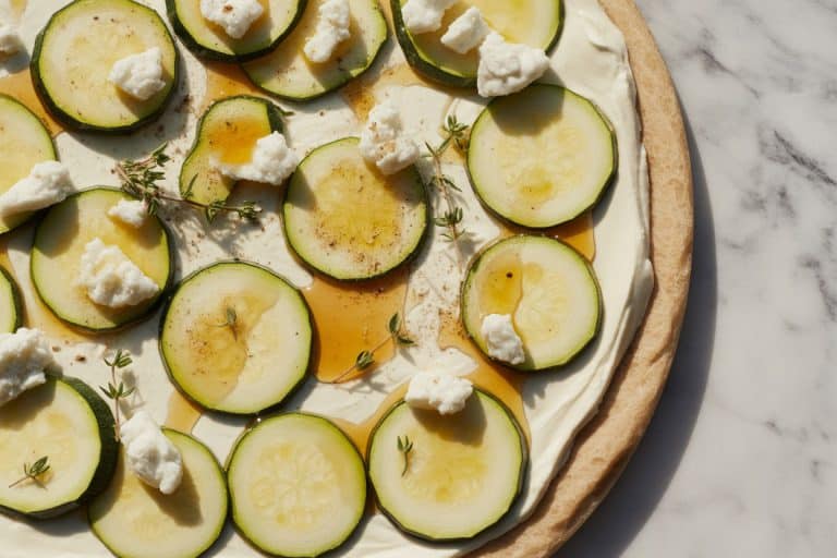 Pizza aux courgettes et chèvre
